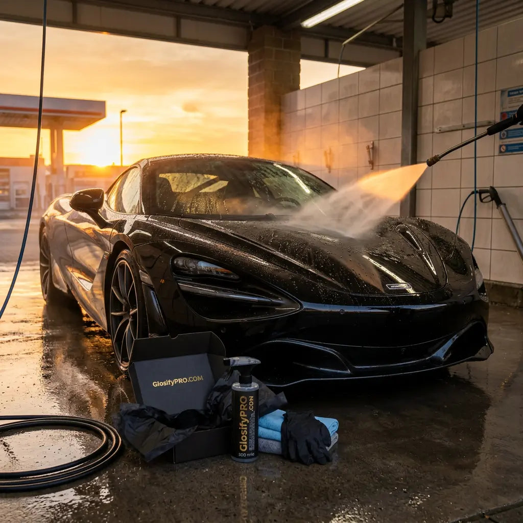 Автомивка на самообслужване и безконтактно миене на кола с нанасяне на графенова защита за екстремен хидрофобен ефект и огледален гланц на лака.