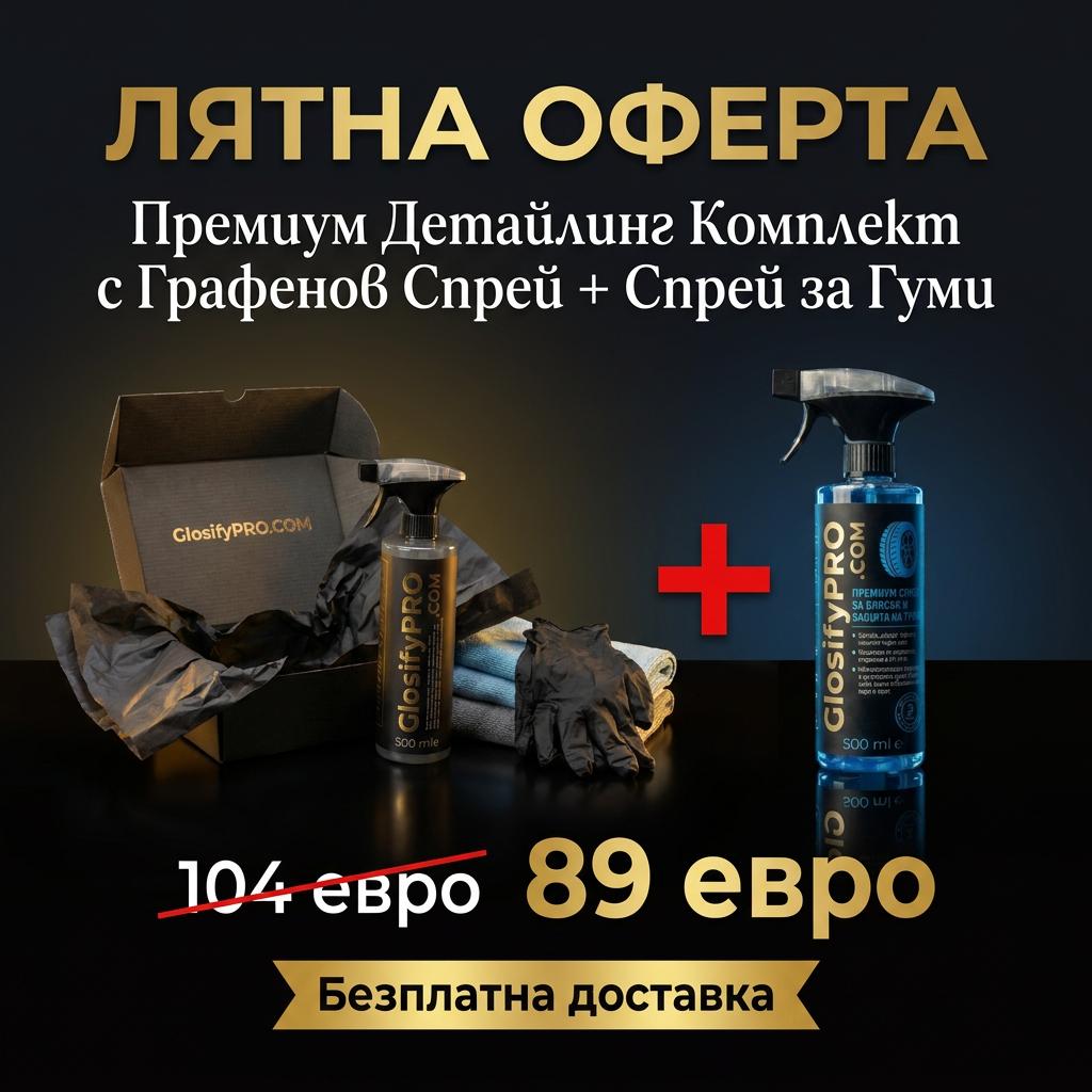 ЛЯТНА ОФЕРТА ДЕТАЙЛИНГ КОМПЛЕКТ + СПРЕЙ ЗА ГУМИ